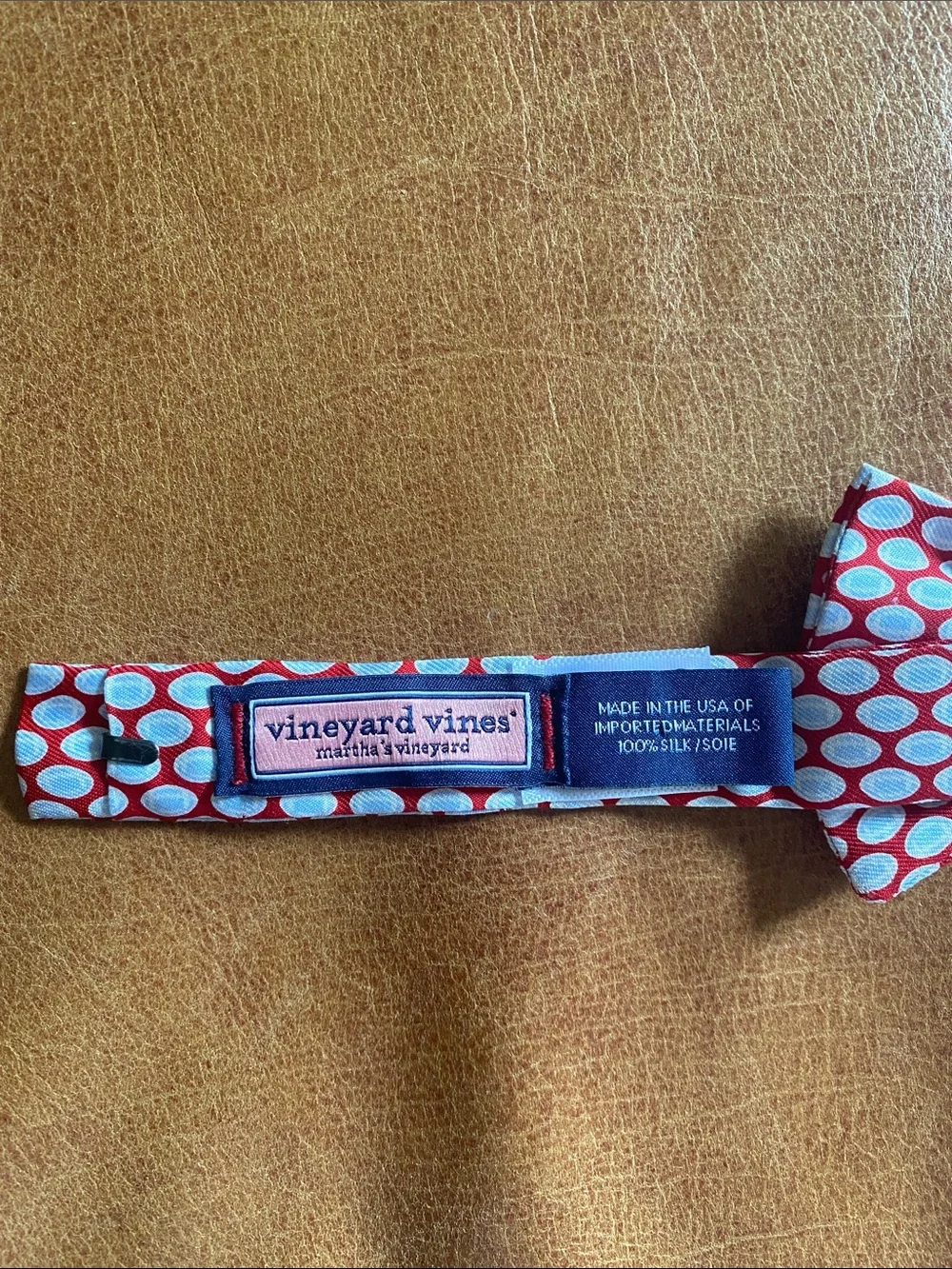 Vineyard Vines Simple Football Print Bow Tie 100% Silk